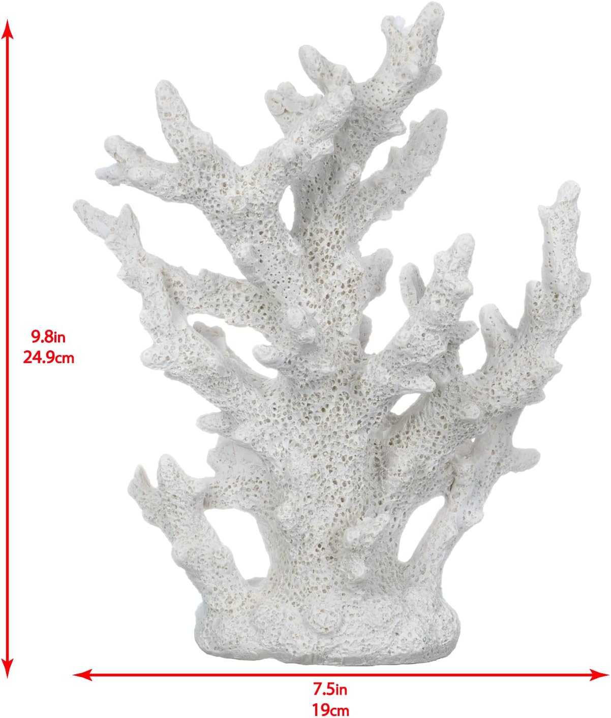 White Coral Decor – Faux Coral Reef Sculpture (9.5x7.5x3.5in) – Coastal Coffee Table Decoration - Nautical Shelf and Beach Home Decor