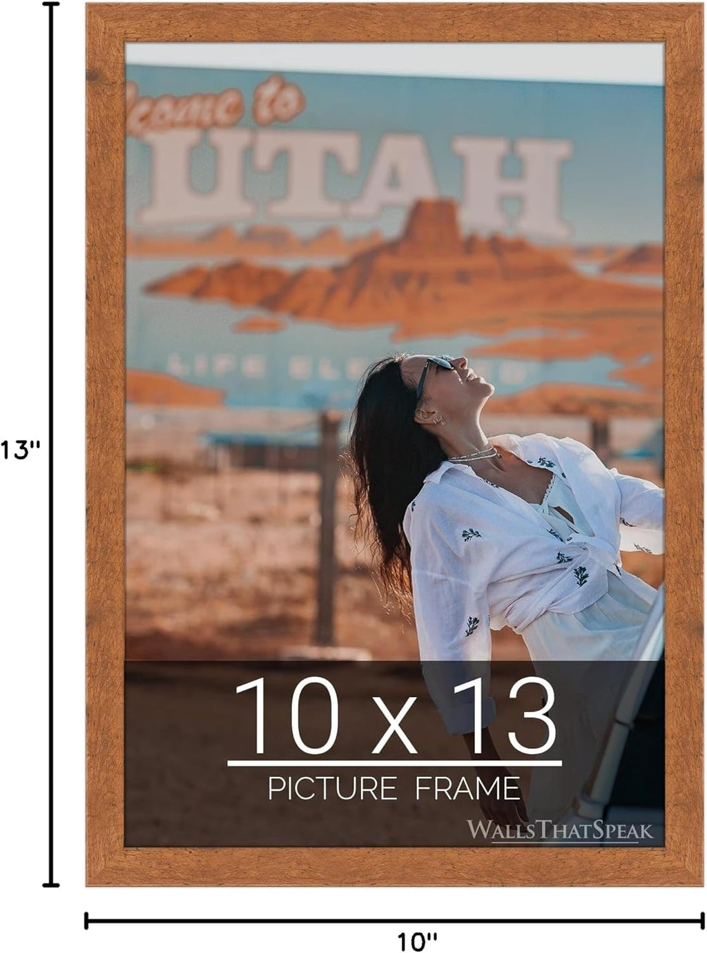 wallsthatspeak 10x13 Light Walnut Rustic Pine Picture Frame for Puzzles Posters Photos or Artwork