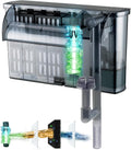 Large Hang on Back Aquarium Filter 264GPH for 40-100 Gal. Fish Tank, w/ U-V Light Surface Skimmer 13-Stage Filtration Suspension Oxygen Deodorization Green Clean Machine Saltwater Freshwater Clear