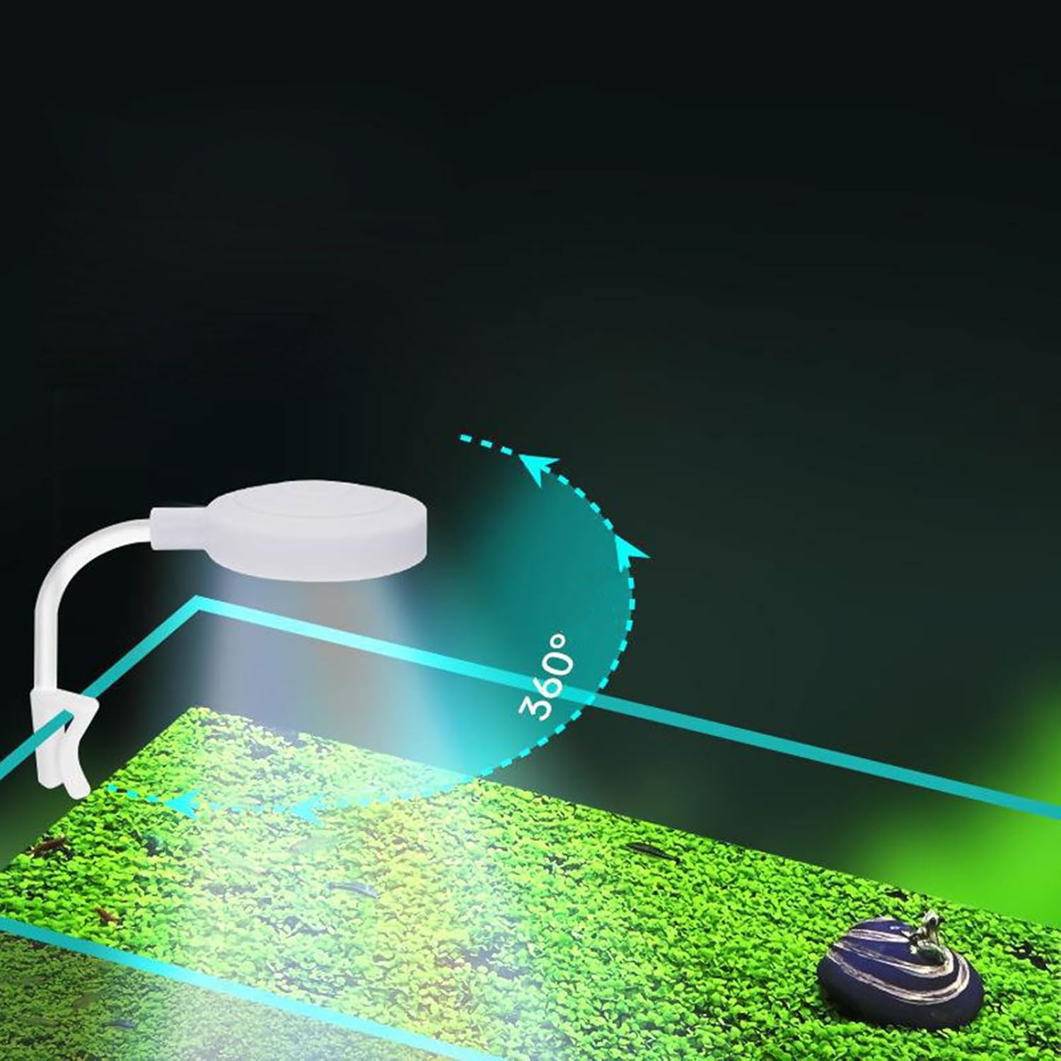 Lamps, Small Aquarium Fish Tank Led Light with USB Interface Clip On for Plant Aquarium, 9.00 * 6.00 * 4.00CM, Blue