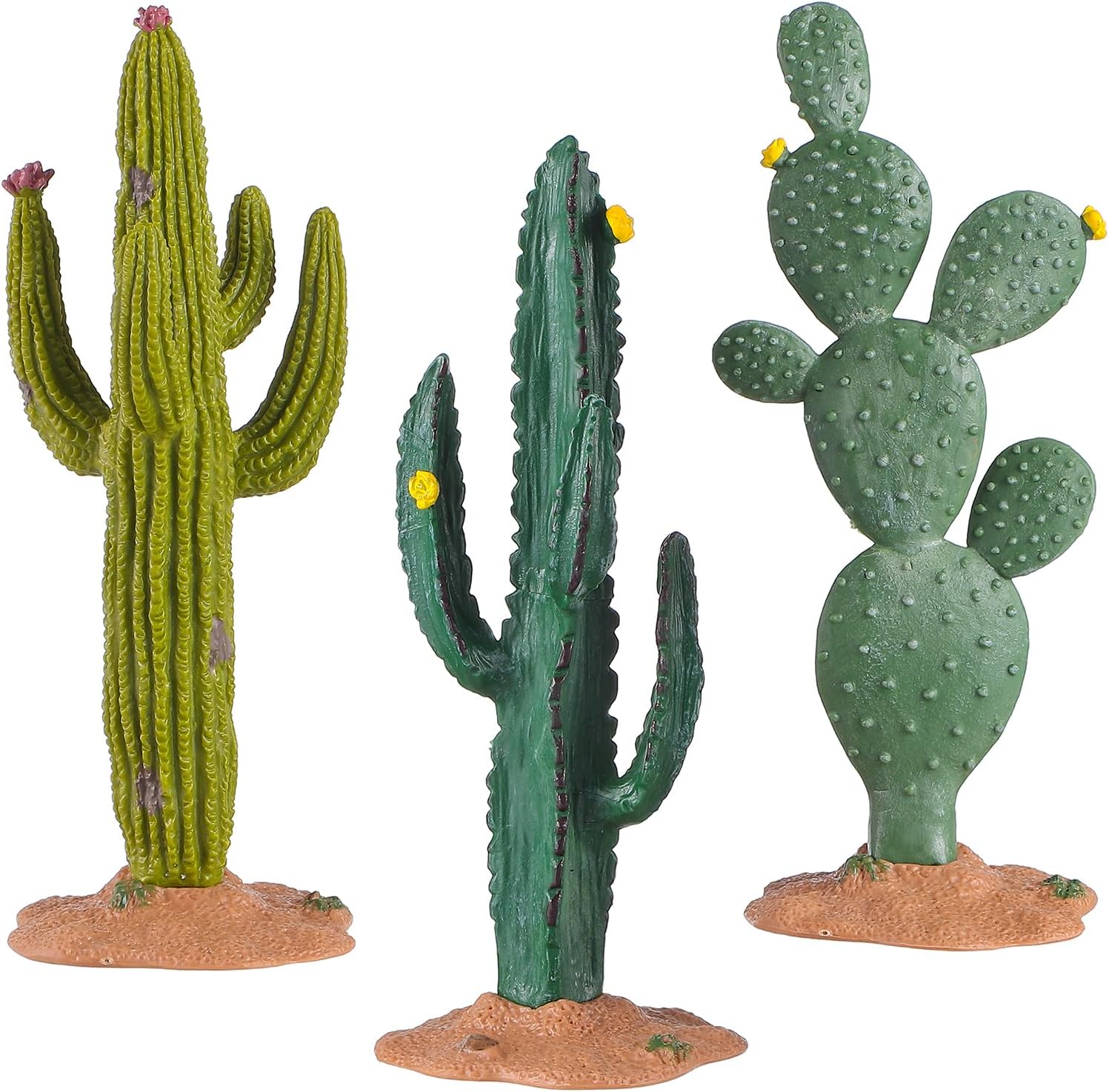 ARTIBETTER 3pcs Artificial Cactus Green Simulated Cactus Artificial Sand Decor Faux Succulent Decor Fake Cacti Plants Table Ornament Centerpieces for Home Office Decoration
