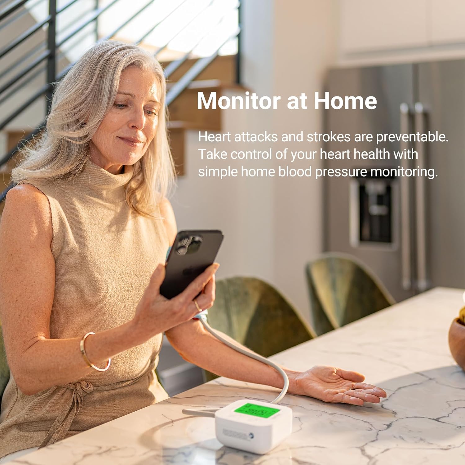iHealth Track Smart Upper Arm Blood Pressure Monitor with Wide Range Cuff That fits Standard to Large Adult Arms, Bluetooth Compatible for iOS & Android Devices
