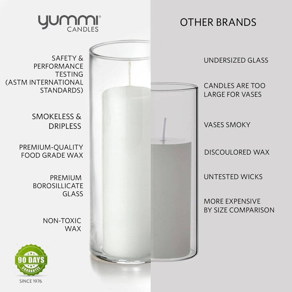 Yummi Set of 36 Slim Pillars and Cylinder Vases - White