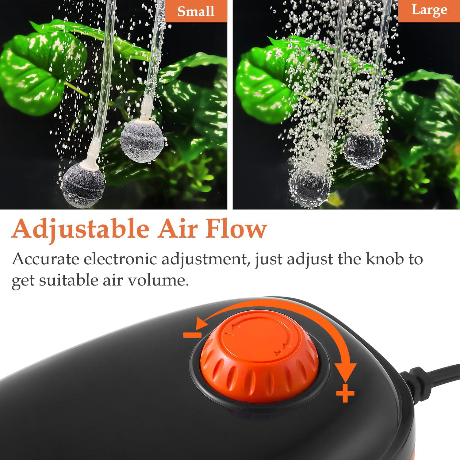 FEDOUR 4W/5W/8W Aquarium Corded Electric Air Pump, 96GPH/160GPH/256GPH Dual Outlets 4 Outlets Oxygen Pump, Ultra Quiet Aquarium Bubbler for up to 300 Gallon Fish and Turtle Tank