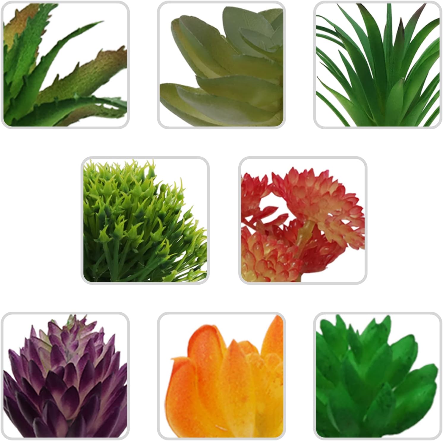 Artificial Succulents Plants, 16pcs Colorful Fake Succulents, Mini Artificial Succulents for DIY Home Floral Wall Garden Office Decoration (Unpotted)