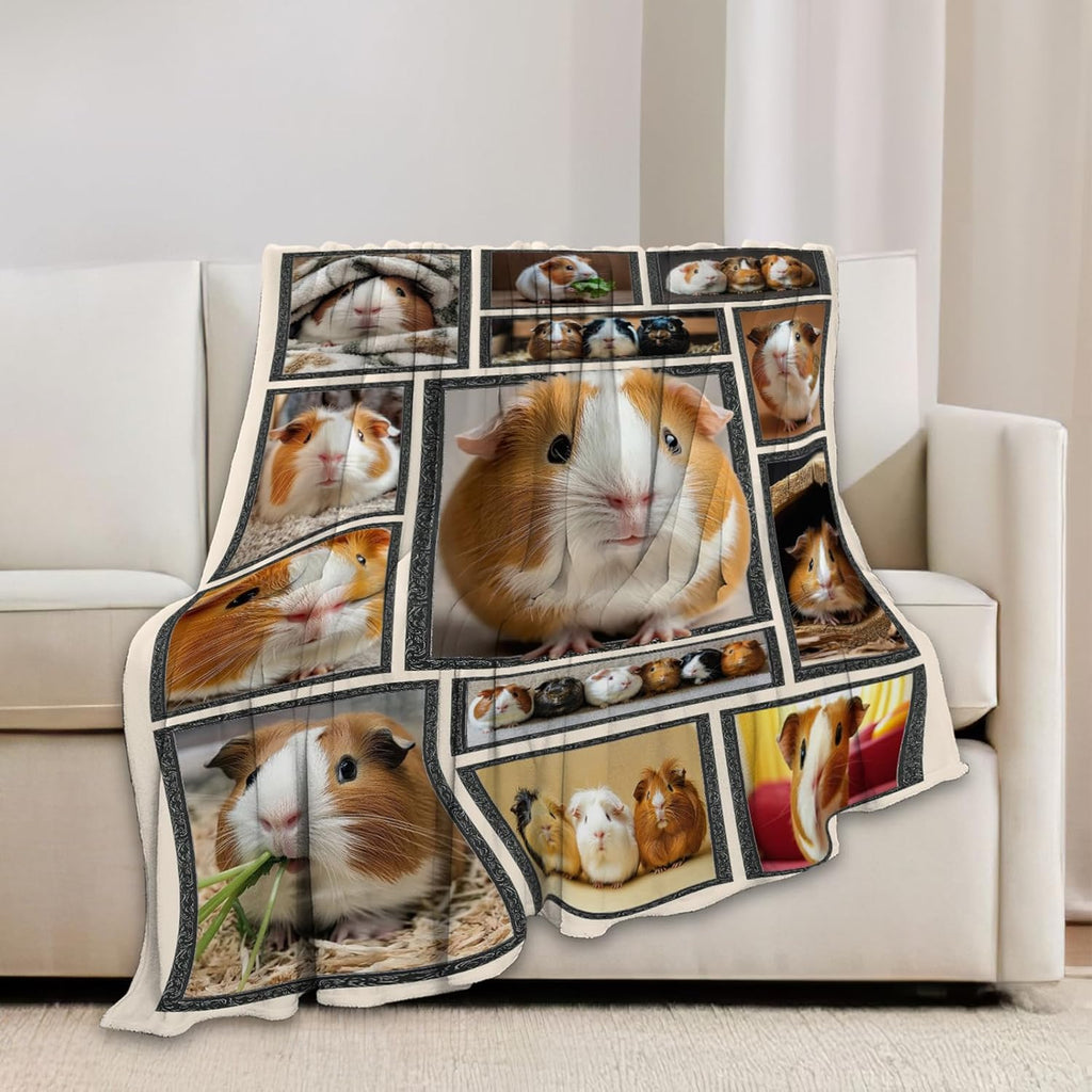 Guinea Pig Blanket Cute Animal Throw Blankets Gifts for Girls Boys Kids Guinea Pig Lover Soft Cozy Fleece Plush for Couch Sofa Bed 50"x40"