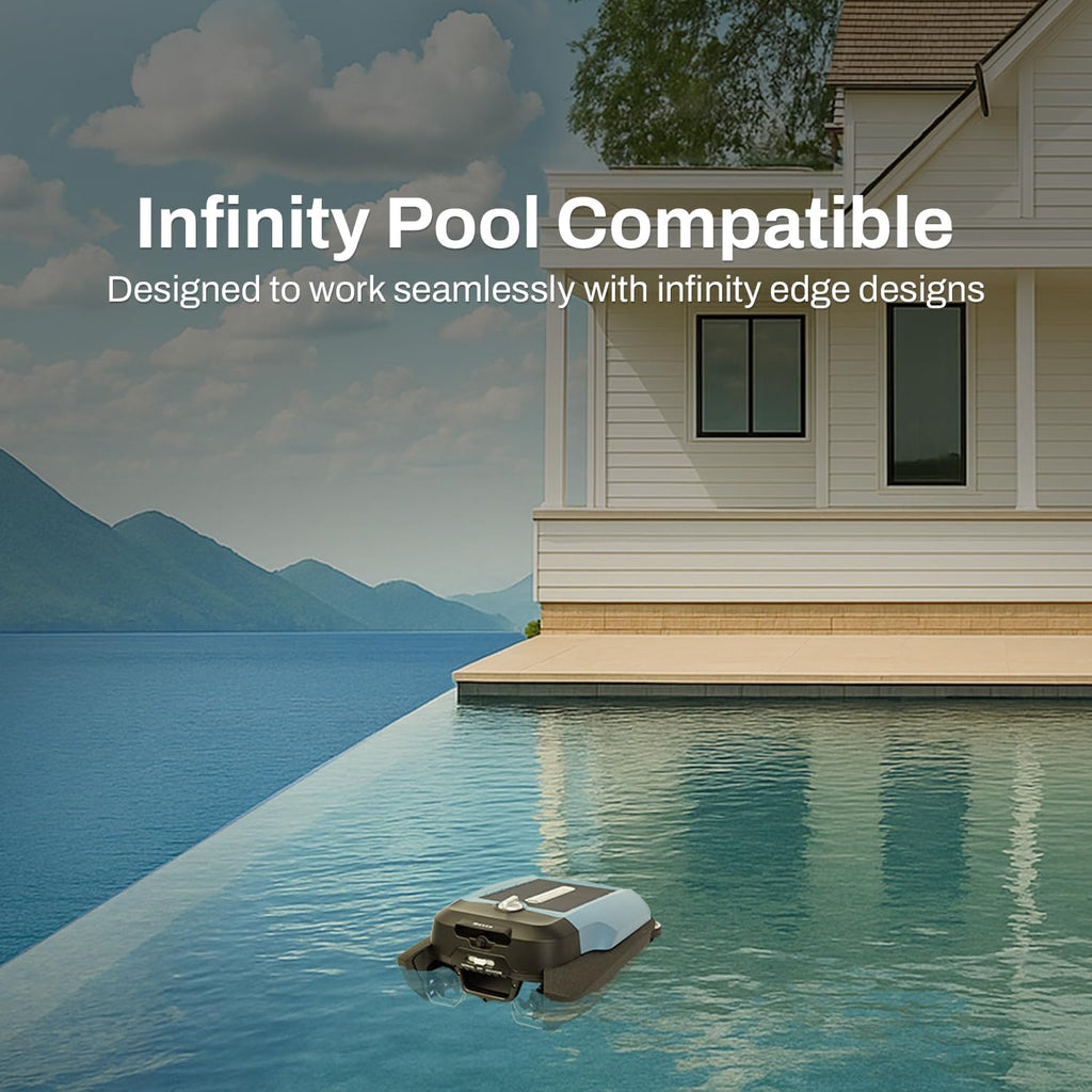 Betta Flex Solar-Powered Robotic Pool Skimmer – Cordless with Dual Cleaning Modes, Soft-Touch Pool Protection. Compatible with Infinity Edge, In-Ground & Above-Ground Pools (Blue)