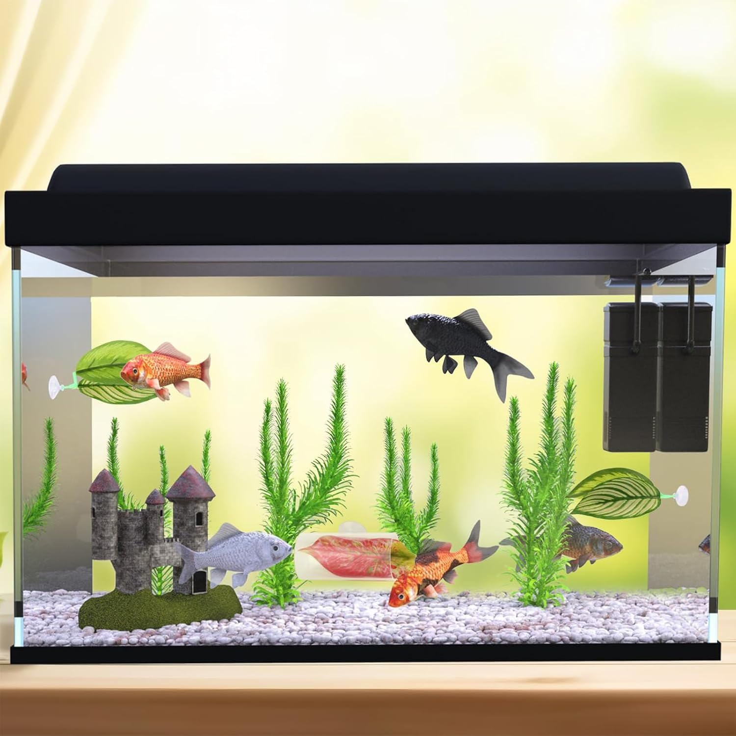 Betta Fish Hammock - Adjustable Leaf Rest Set for Aquariums Featuring Five Flexible Pads Designed for Betta Fish, Shrimp, Corydora, and Loaches to Play, Sleep, and Breed Comfortably in Home or Office