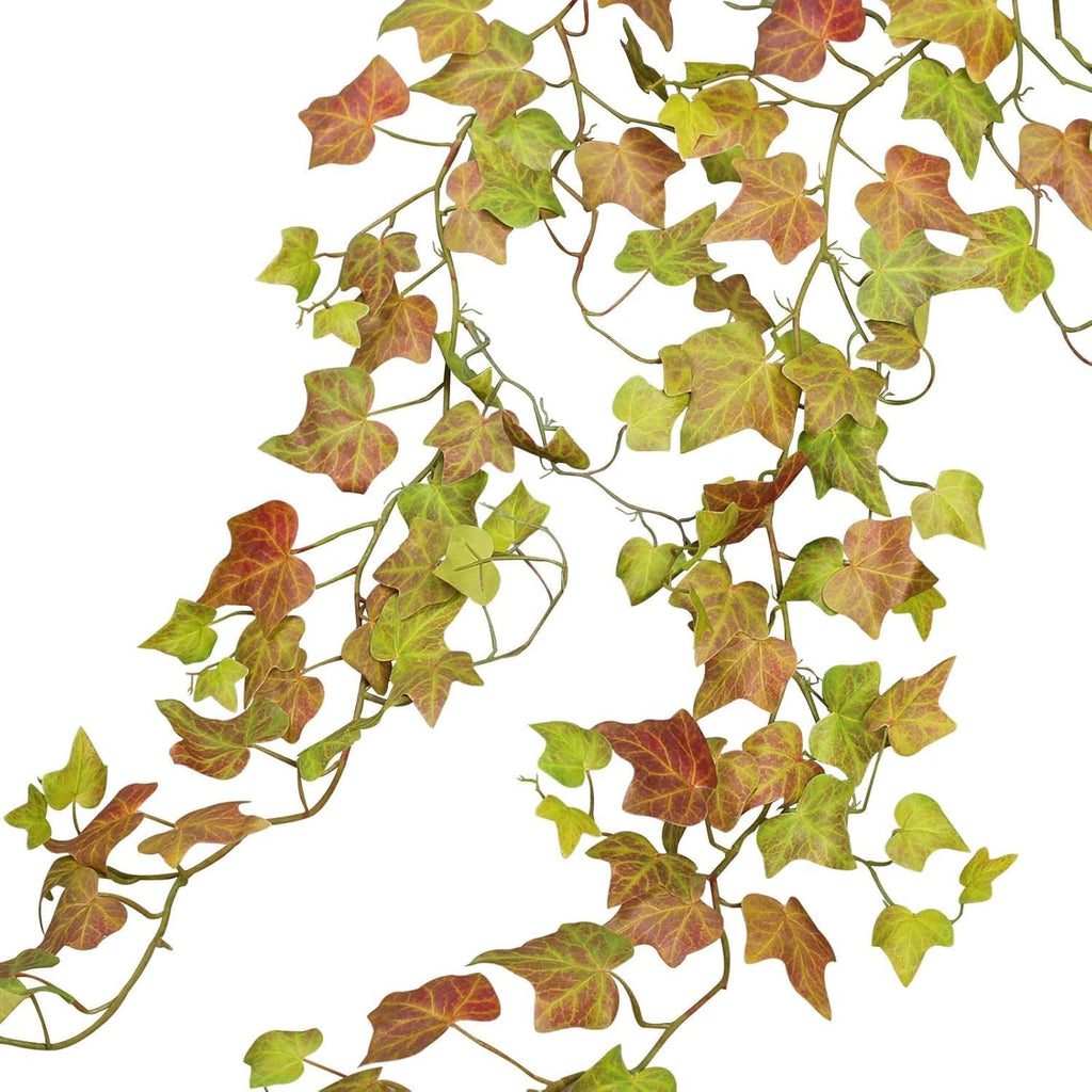 alyptus Artificial Fall Leaves Garland - Lifelike Fake Pumpkin Vines for Outdoors and Bedroom Décor - Greenery Garland with Fake English Ivy and Ivy Vines (Ivy Garland 1#)