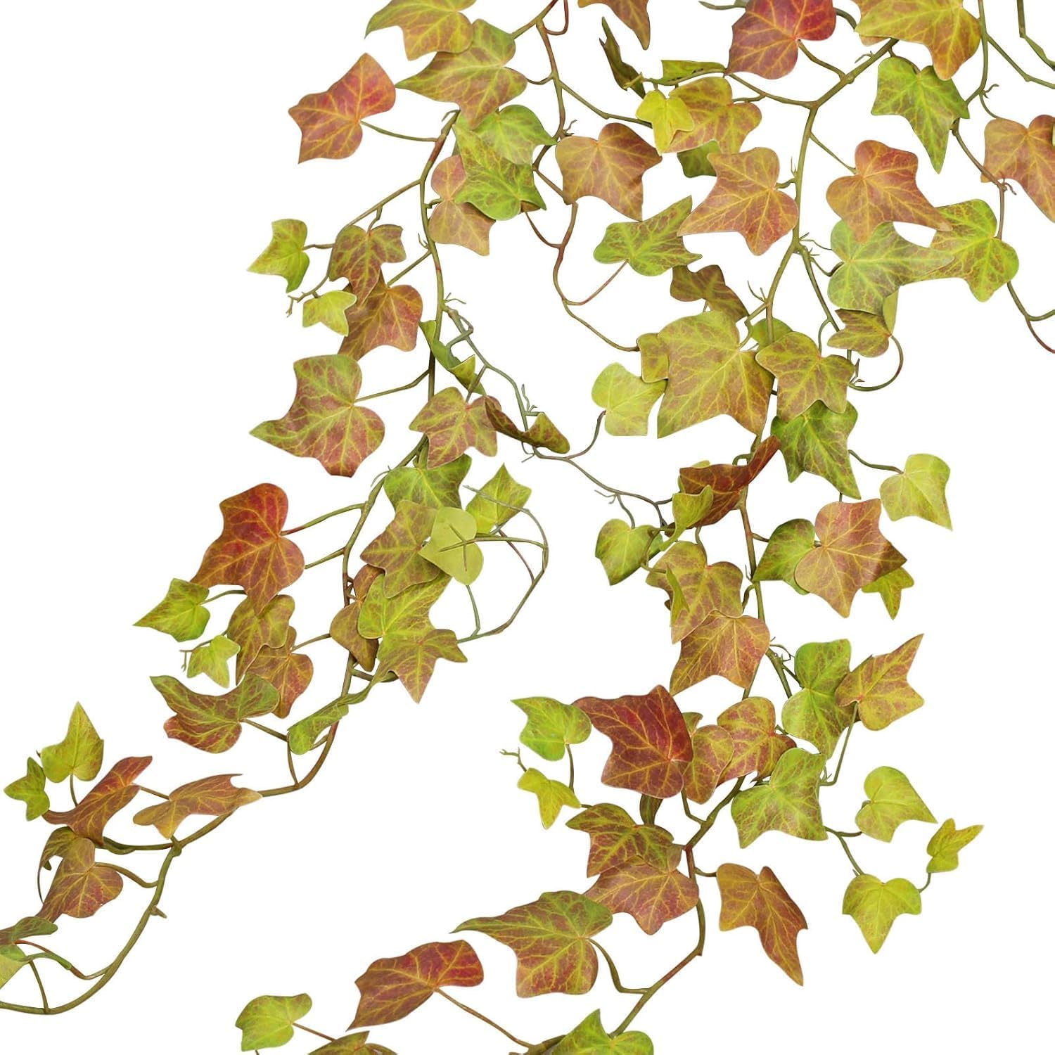 alyptus Artificial Fall Leaves Garland - Lifelike Fake Pumpkin Vines for Outdoors and Bedroom Décor - Greenery Garland with Fake English Ivy and Ivy Vines (Ivy Garland 1#)