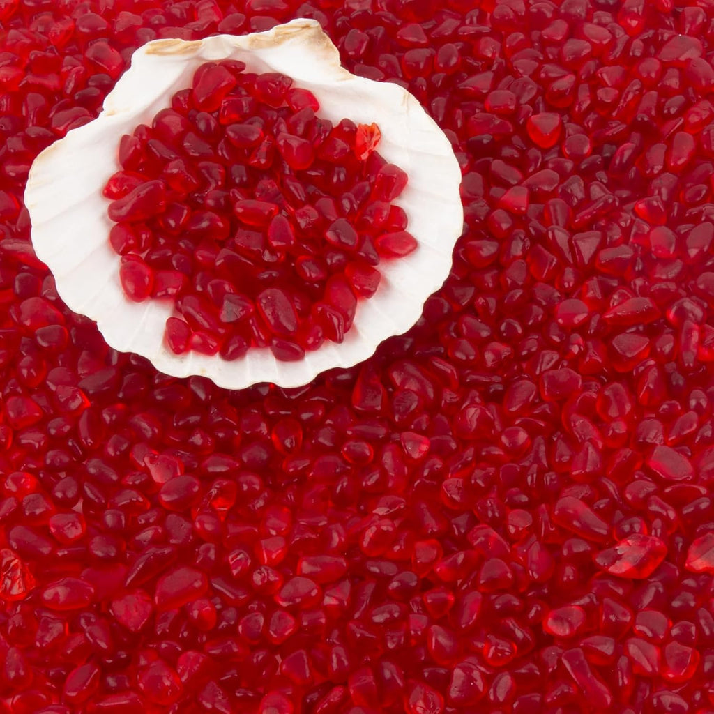 Sea Glass Stones for Crafts About 1LB (405g/14.28oz) Red Glass Pebbles Gemstones Bulk for Beaching Wedding DIY Decoration Aquarium Turtle Tank Vase Filler (Lake Blue)