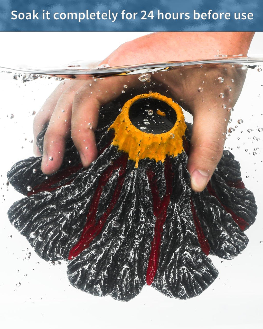Uniclife Aquarium Volcano Ornament Kit with Air Stone Bubbler Fish Tank Decorations