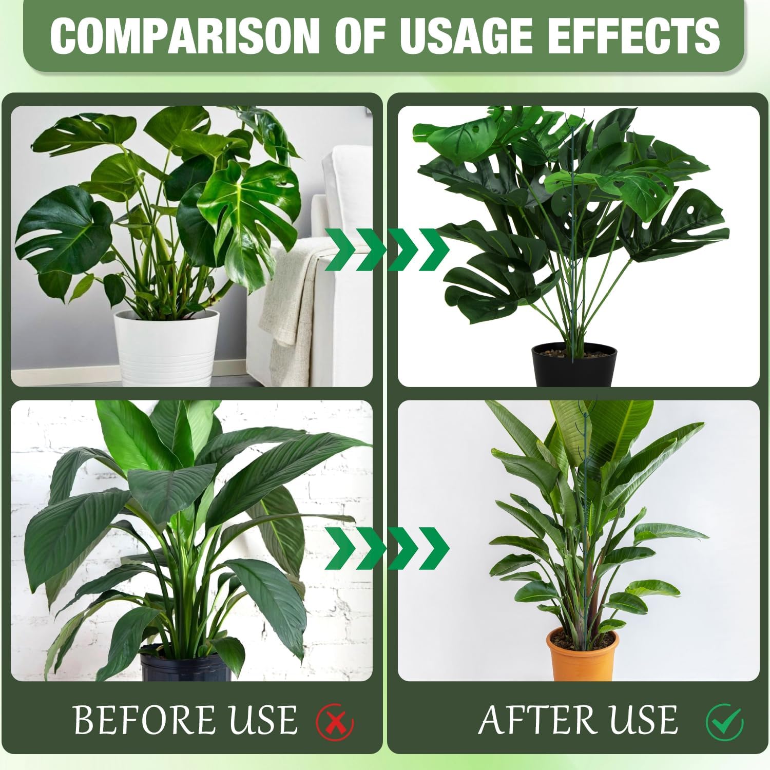 Stackable Monstera Plant Support, Garden Stakes for Climing Plants Stem Support, Plant Sticks for Outdoor Potted Plants, Pothos, Vine, Flower Use (5pcs)