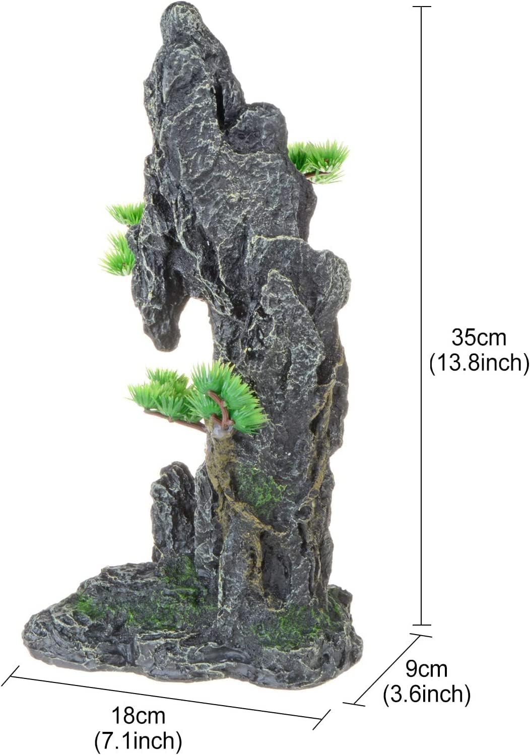 PENCK Aquarium Decorations Large and Tall Pillar Rock Resin Mountain View Stone Ornament Fish Tank Rockery Decoration