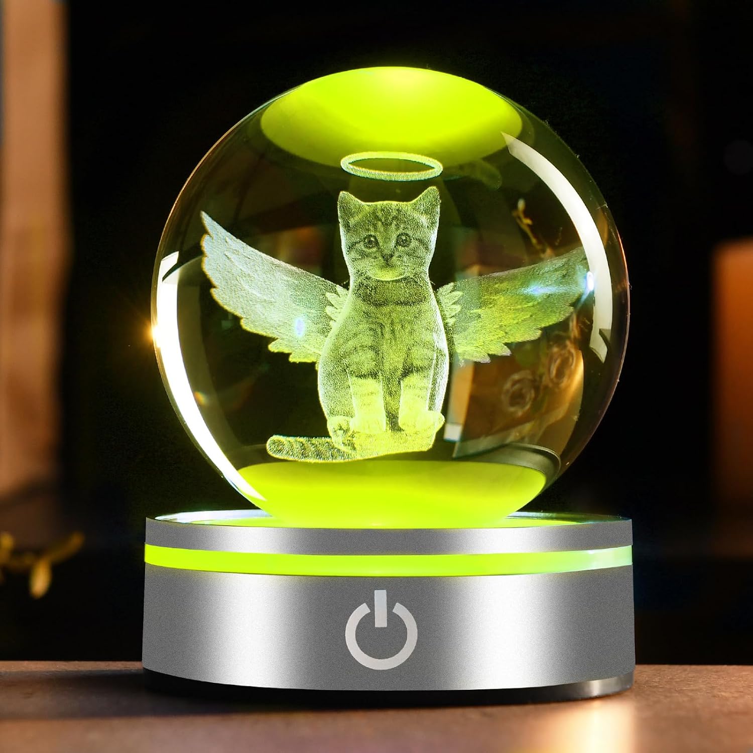 IFOLAINA Cat Memorial Gifts 3D Crystal Ball for Cat Lovers Pet Sympathy Gift for Women Men Decorative Globes