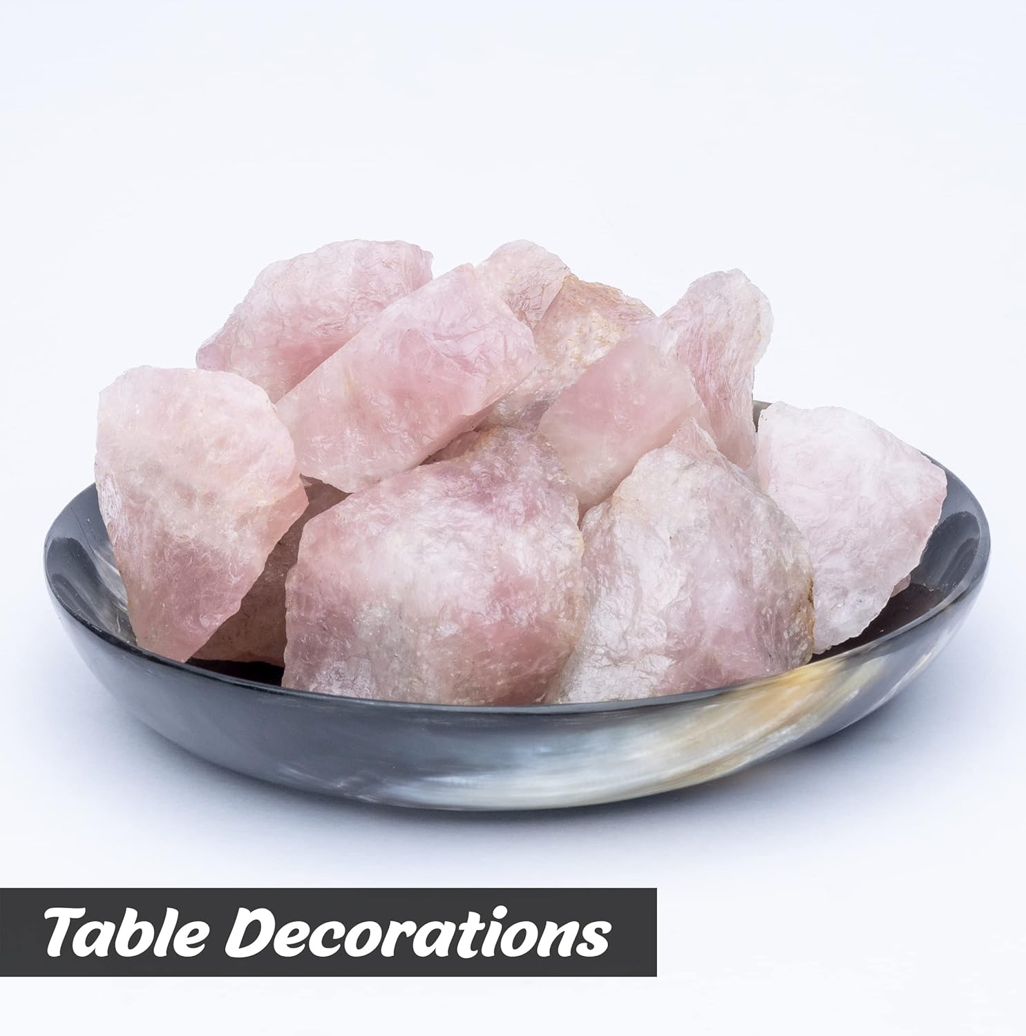 Crocon 2LB Rose Quartz Rough Bulk Natural Stone Raw Stone Tumbling Cabbing Polishing Mining Chakra Balancing Meditation Reiki Healing Good Luck Home Office Decor