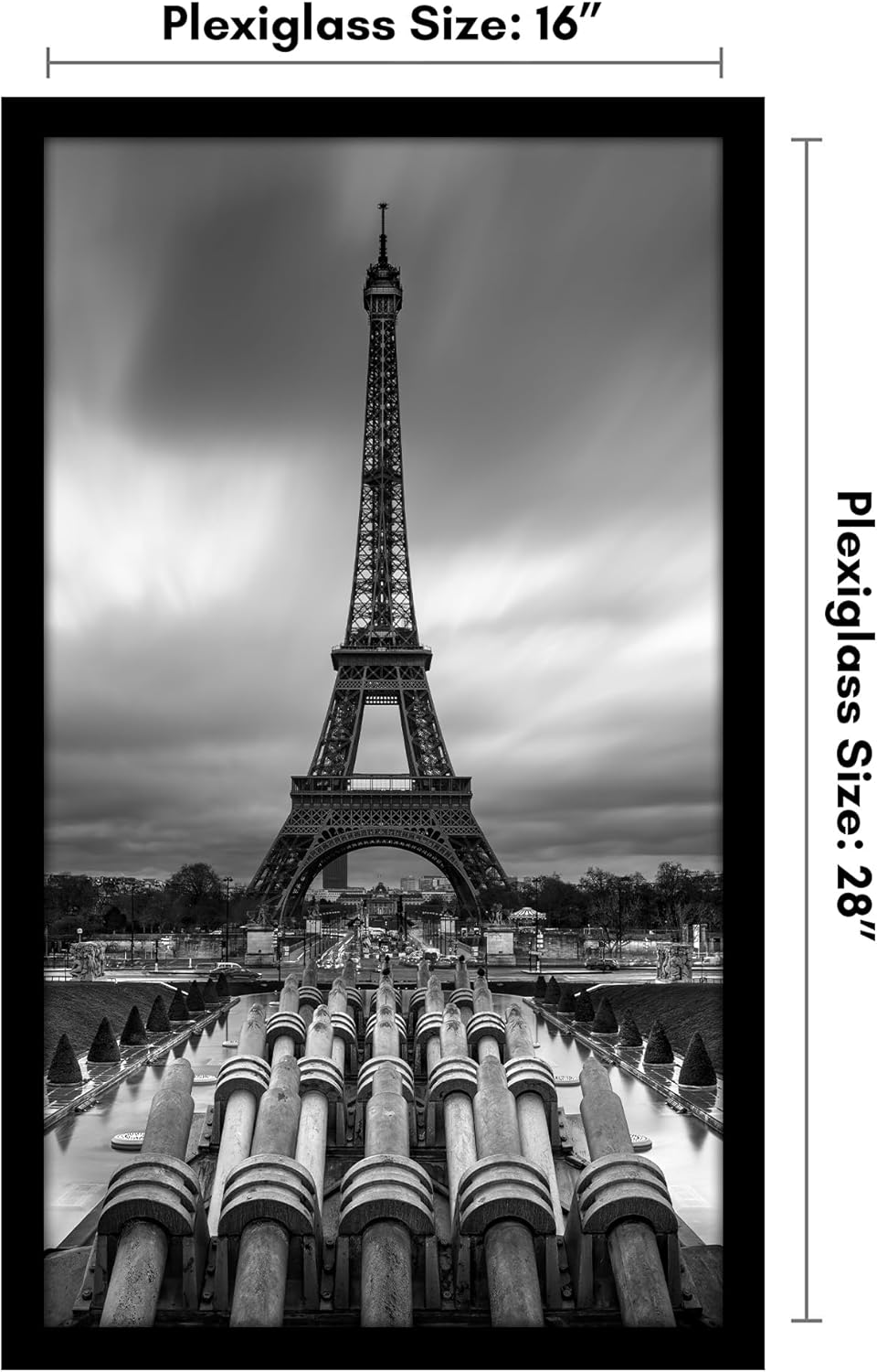 Americanflat 16x28 Picture Frame with Polished Plexiglass - Black Picture Frame - Wide Photo Frames Made of Engineered Wood for Vertical or Horizontal Wall Display - Epic Collection - Black