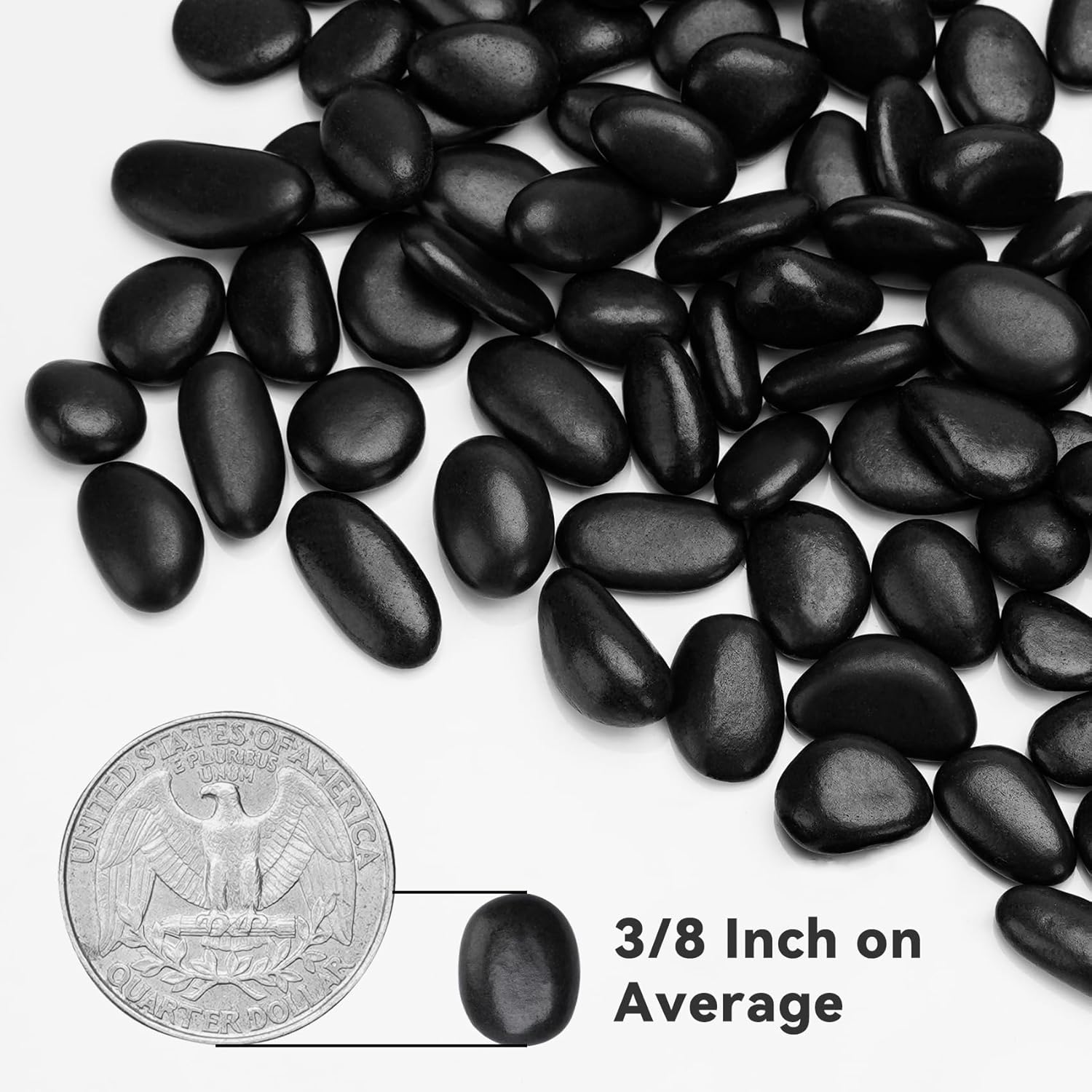 Onlyfire 5 lb Gray Pebbles, 3/8" Natural Decorative River Rocks for Plants, Vases, Aquarium, Succulents and Outdoor Garden Landscaping