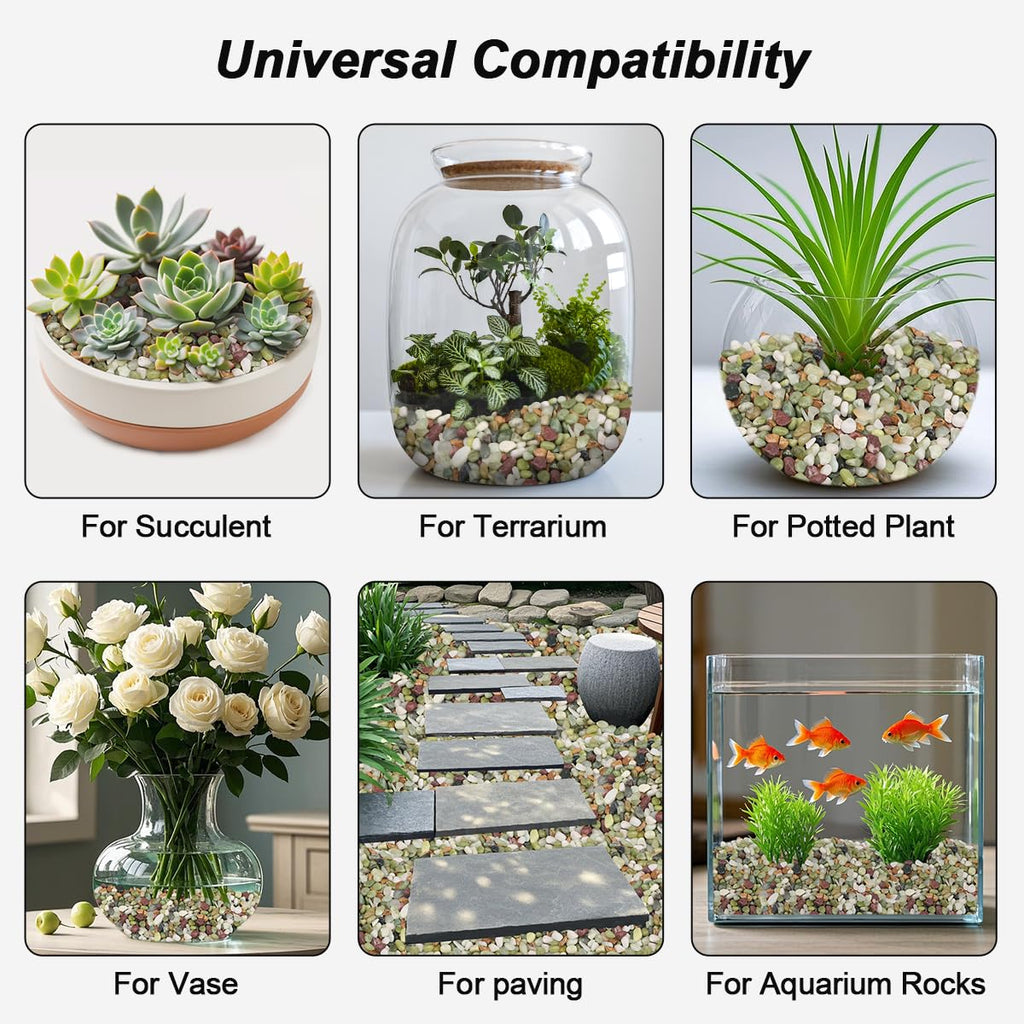 Landscaping Pebbles River Rocks Decorative Ornamental Pebbles Garden Landscaping Stones Gravel Filler for Home Decoration Flower Bed Fish Tank Plants Vases Succulents (1, Green, 5 Pounds)