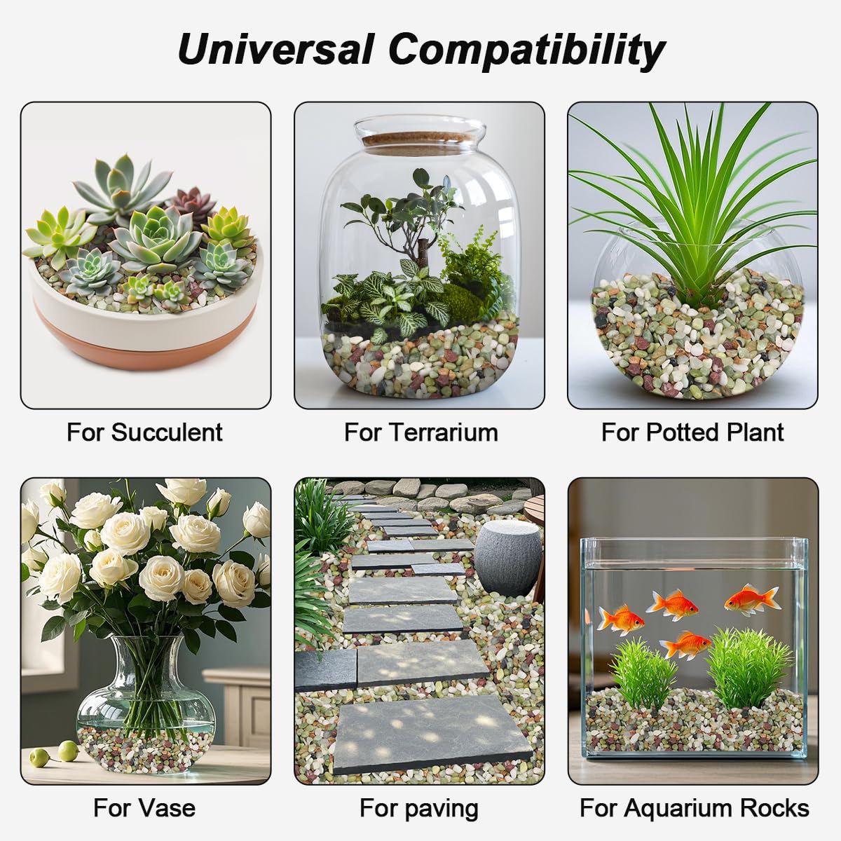 Landscaping Pebbles River Rocks Decorative Ornamental Pebbles Garden Landscaping Stones Gravel Filler for Home Decoration Flower Bed Fish Tank Plants Vases Succulents (1, Green, 5 Pounds)