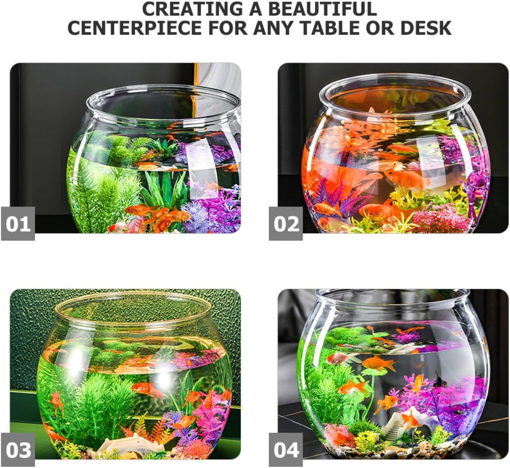 BESTonZON Clear Fish Bowl Vase Resistant Aquatic Planter for Goldfish Turtles Stylish Round Terrarium for Office Home Decor for Relaxing Corner Centerpiece