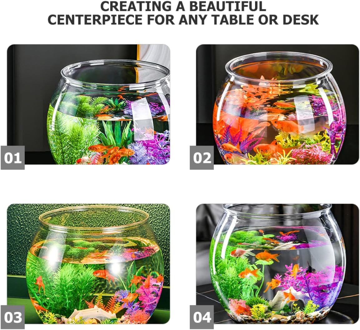 BESTonZON Clear Fish Bowl Vase Resistant Aquatic Planter for Goldfish Turtles Stylish Round Terrarium for Office Home Decor for Relaxing Corner Centerpiece