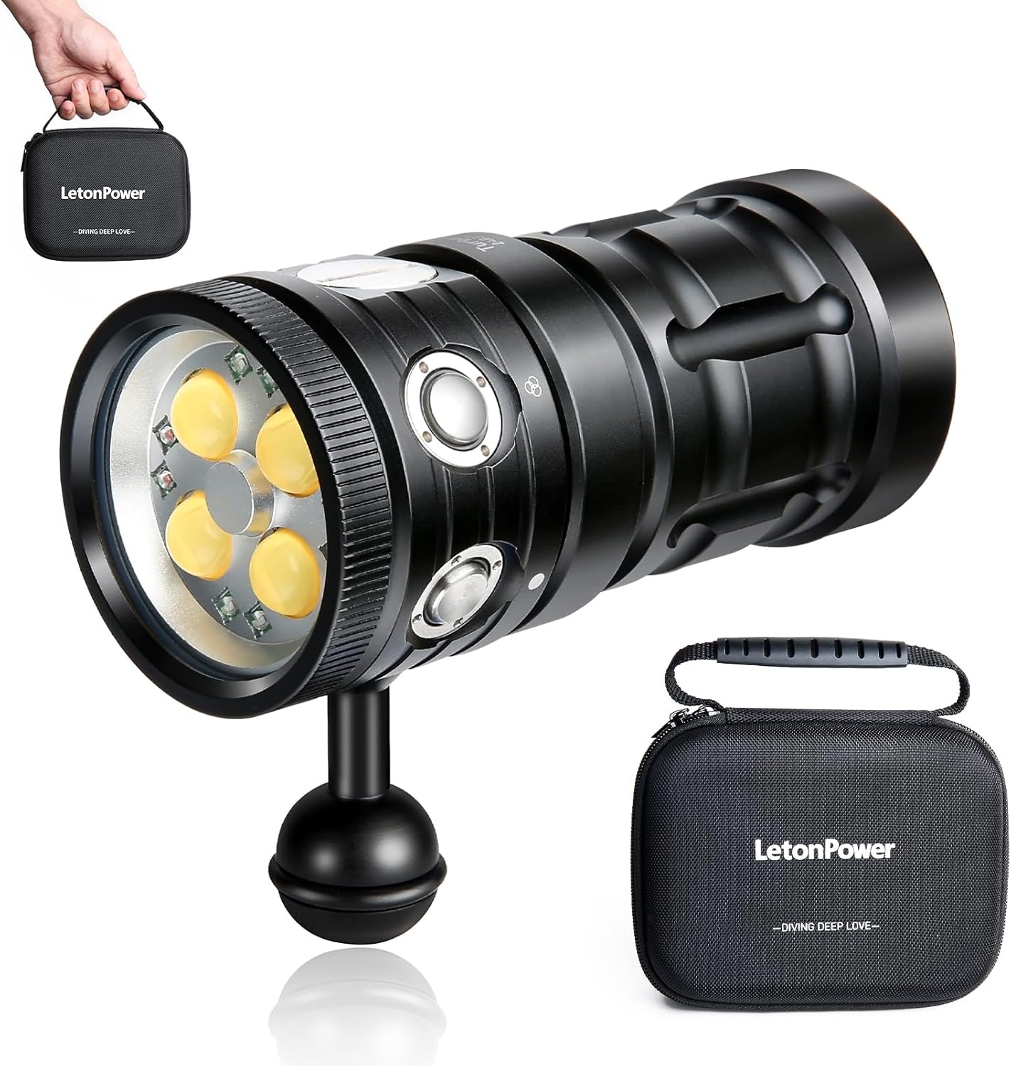 Turbo SX Dive Light, 11000 Lumens 100m Underwater Video Light,Diving Flashlight,Scuba Dive Light,Waterproof Flashlight with for Under Water Sports,Underwater Video Shooting and Photography