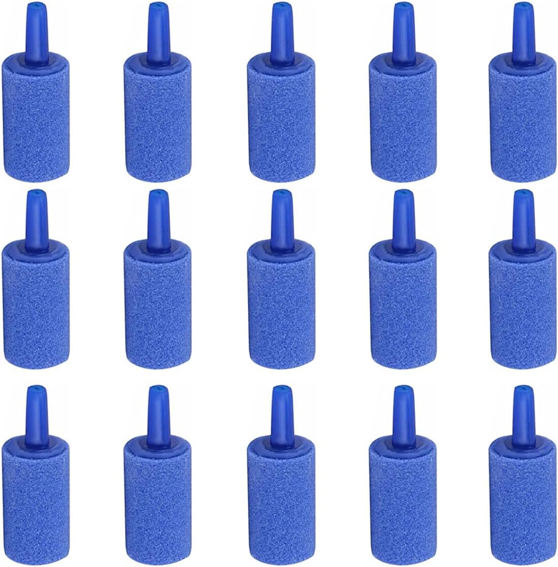 15 PCS 1 Inch Air Stones Cylinder Bubble Diffuser Airstones for Aquarium Fish Tank Pump Blue