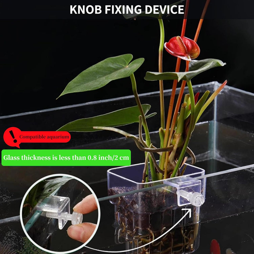 2 PCS Aquarium Plant Holder Top Hanging Fish Tank Plant Pot Aquarium Planter Cups for Water Feature Decoration