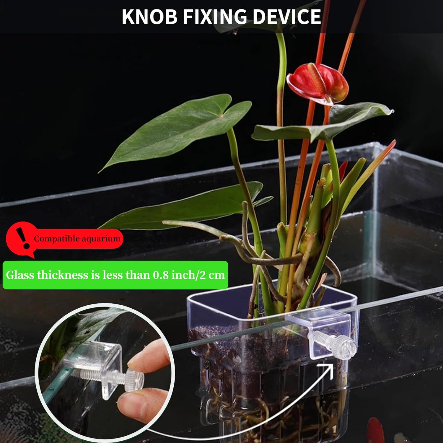 2 PCS Aquarium Plant Holder Top Hanging Fish Tank Plant Pot Aquarium Planter Cups for Water Feature Decoration