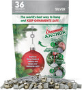 ORNAMENT ANCHOR Ornament Hooks for Hanging Christmas Decorations - No-Slip Hanging Hooks for Xmas - Heavy Duty Christmas Tree Ornaments Hanger Hooks for Large 36 Silver