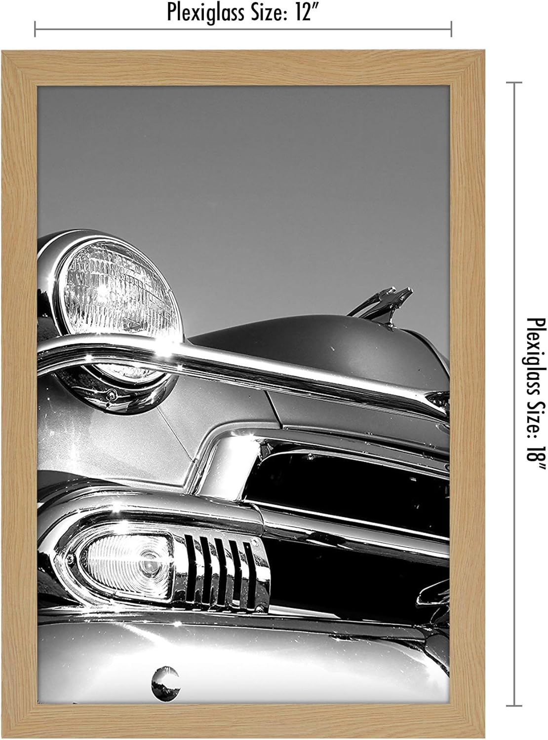 Americanflat 12x18 Poster Frame with Polished Plexiglass - Wide Picture Frames Made of Engineered Wood for Vertical or Horizontal Wall Display - Epic Collection - Pine