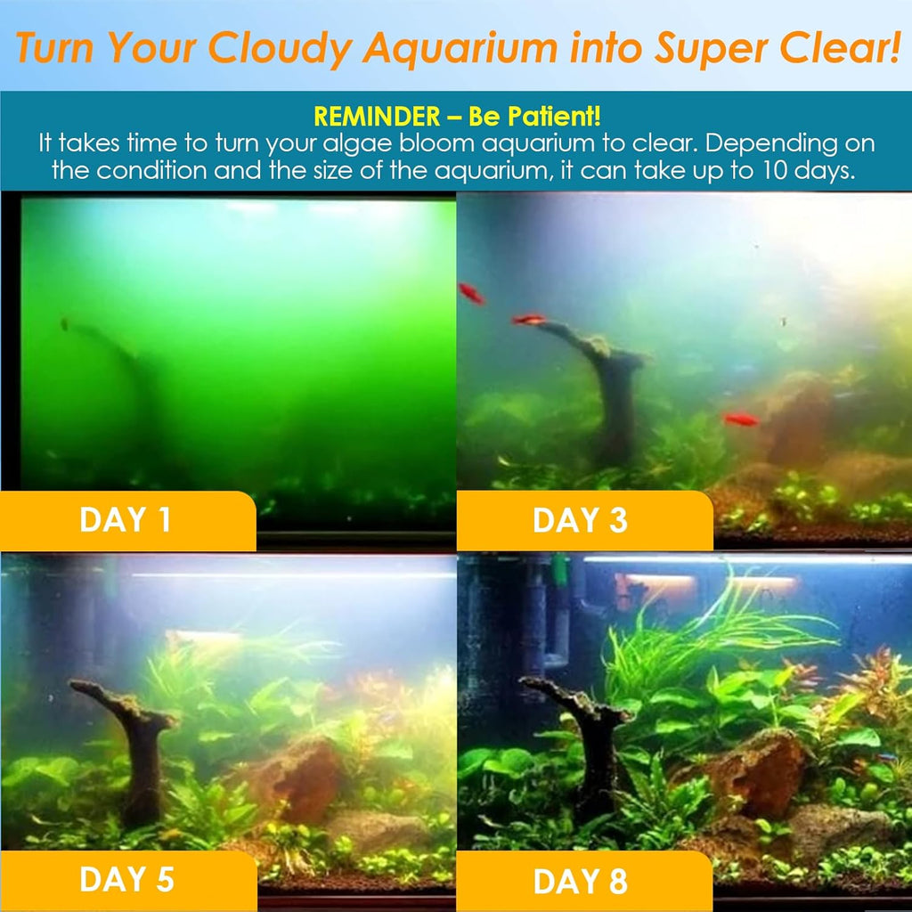 AquarMiracle U - VC Light for Aquarium with Timer, Amphibian in-Line & in-Tank U - V Green Bloom Clean Light, for Aquariums 40-75 Gallons(8W)