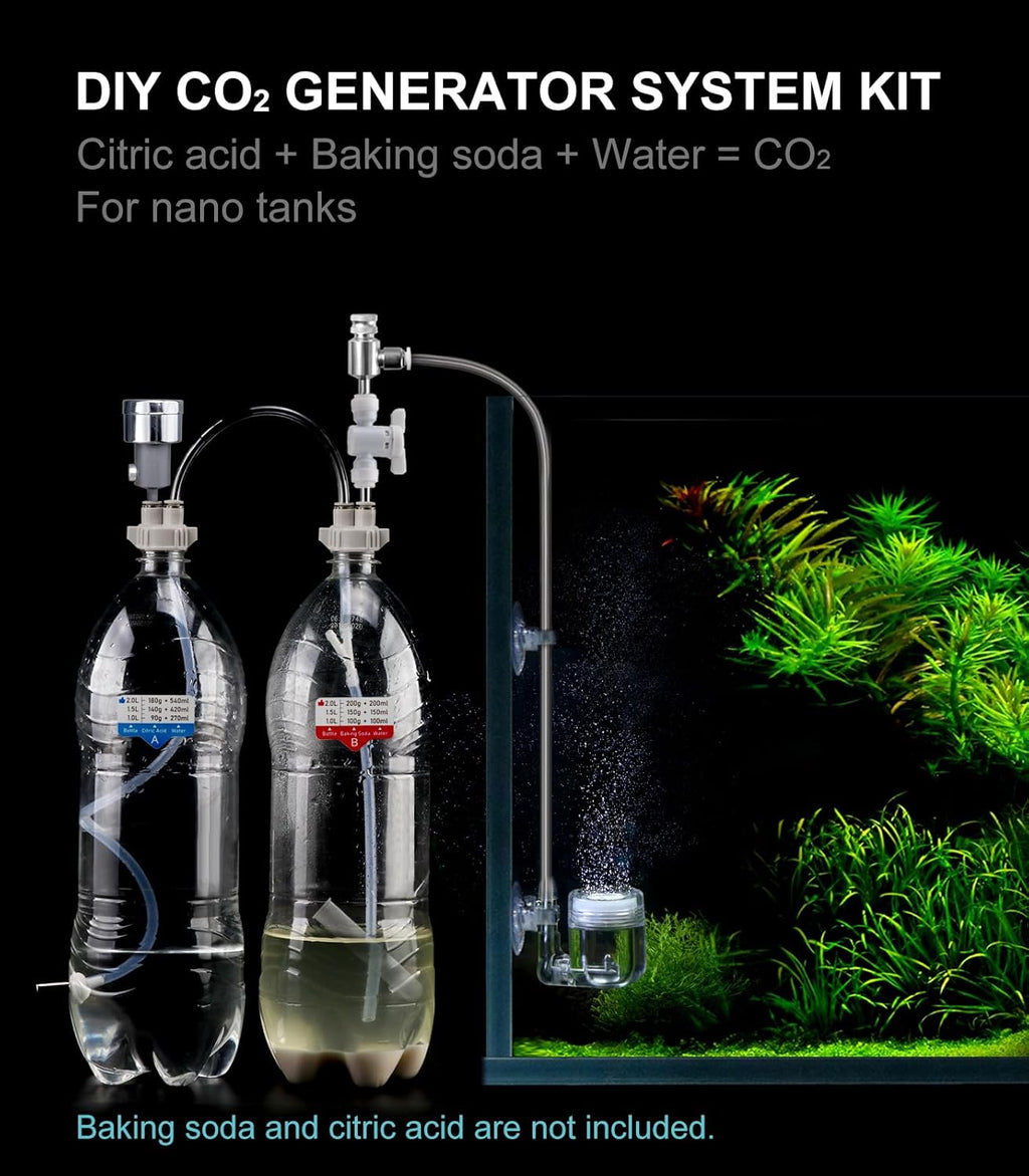 G211 Aquarium DIY CO2 Generator System Kit with Needle Valve & CO2 Diffuser