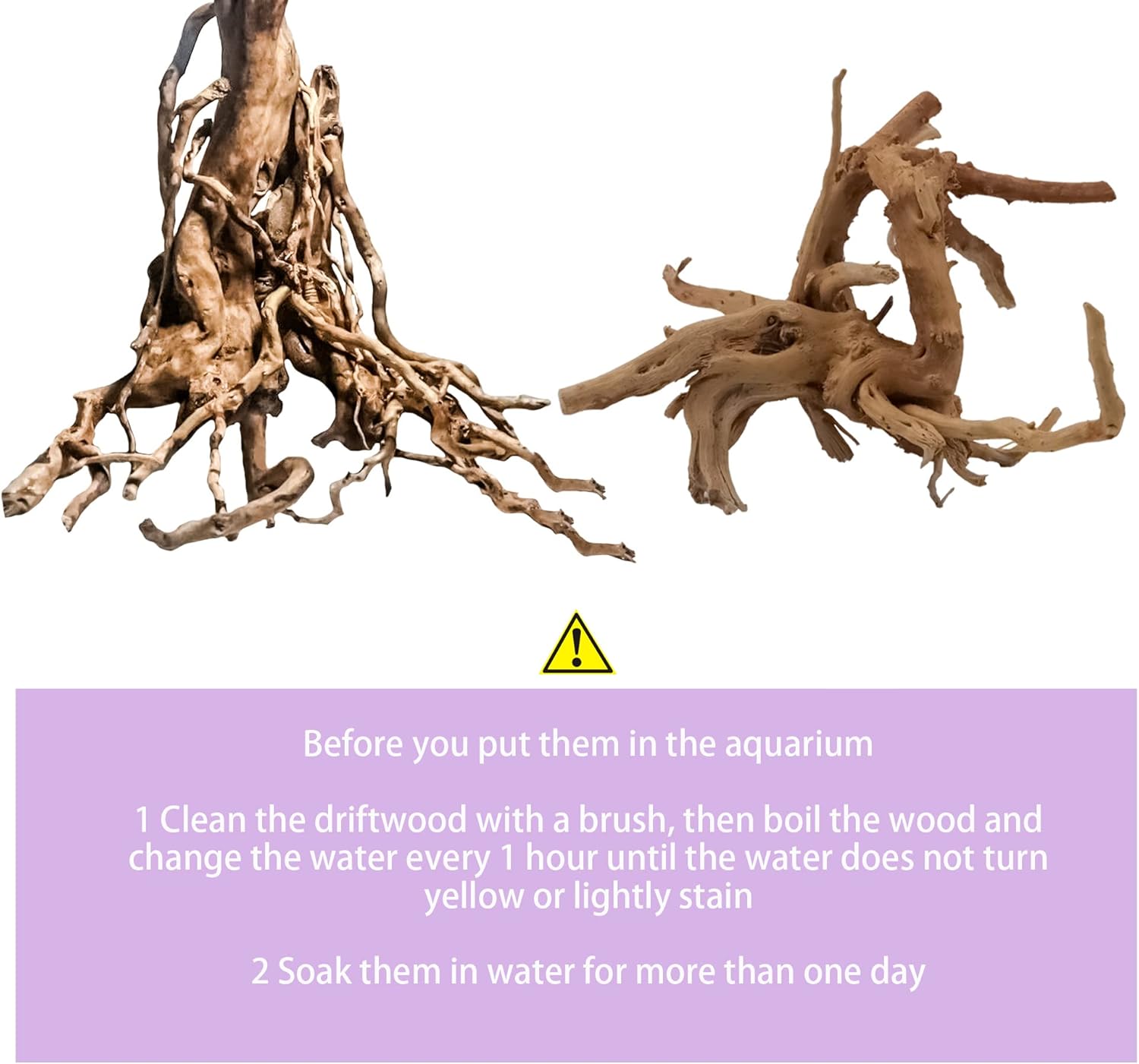 Vmiapxo 8 Pieces Natural Driftwood for Aquarium Decor, Assorted Sinkable Spider Wood, Reptile Drift Wood Branches Fish Tank Decorations (3.15''-4'')