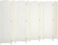 HOMCOM Room Divider, 8 Panel Folding Privacy Screen, 5.6' Tall Freestanding Wall Partition for Home Office, Bedroom, White