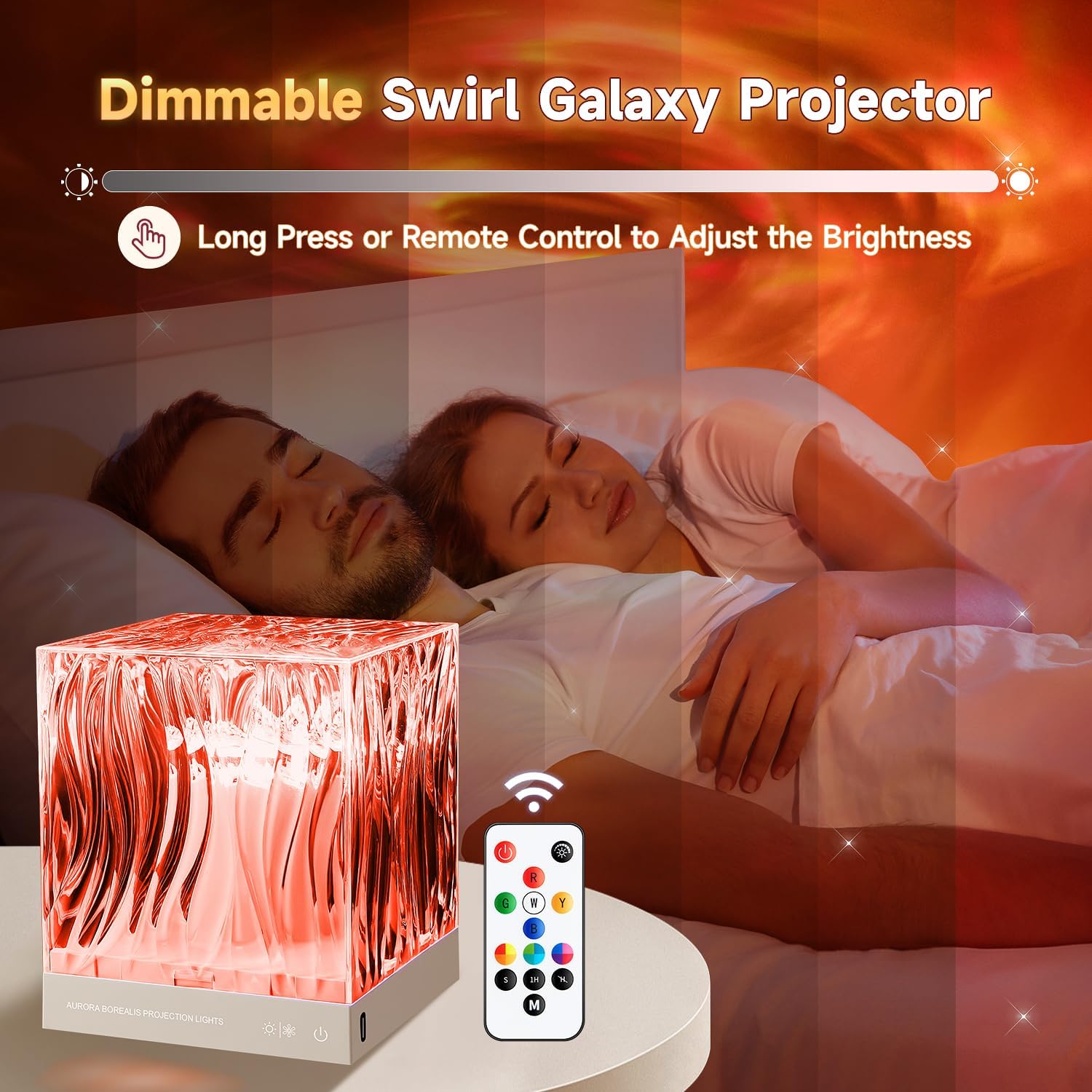 Space Projector for Bedroom, 18 Colors Hologram Cube Galaxy Projector for Bedroom, Dimmable Galaxy Light Projector for Bedroom,Remote Galaxy Lamp for Bedroom,Kids Night Light Projector for Teen Gifts