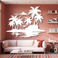 Palm Tree Metal Wall Decor,Palm Tree Metal Wall Art,Metal Palm Tree,Metal Palm Tree Wall Decor,Tropical Metal Wall Art,Beach Wall Decort,Metal Wall Decor (style 2,white,39 L" x 31 W" / 100 x 78 cm)