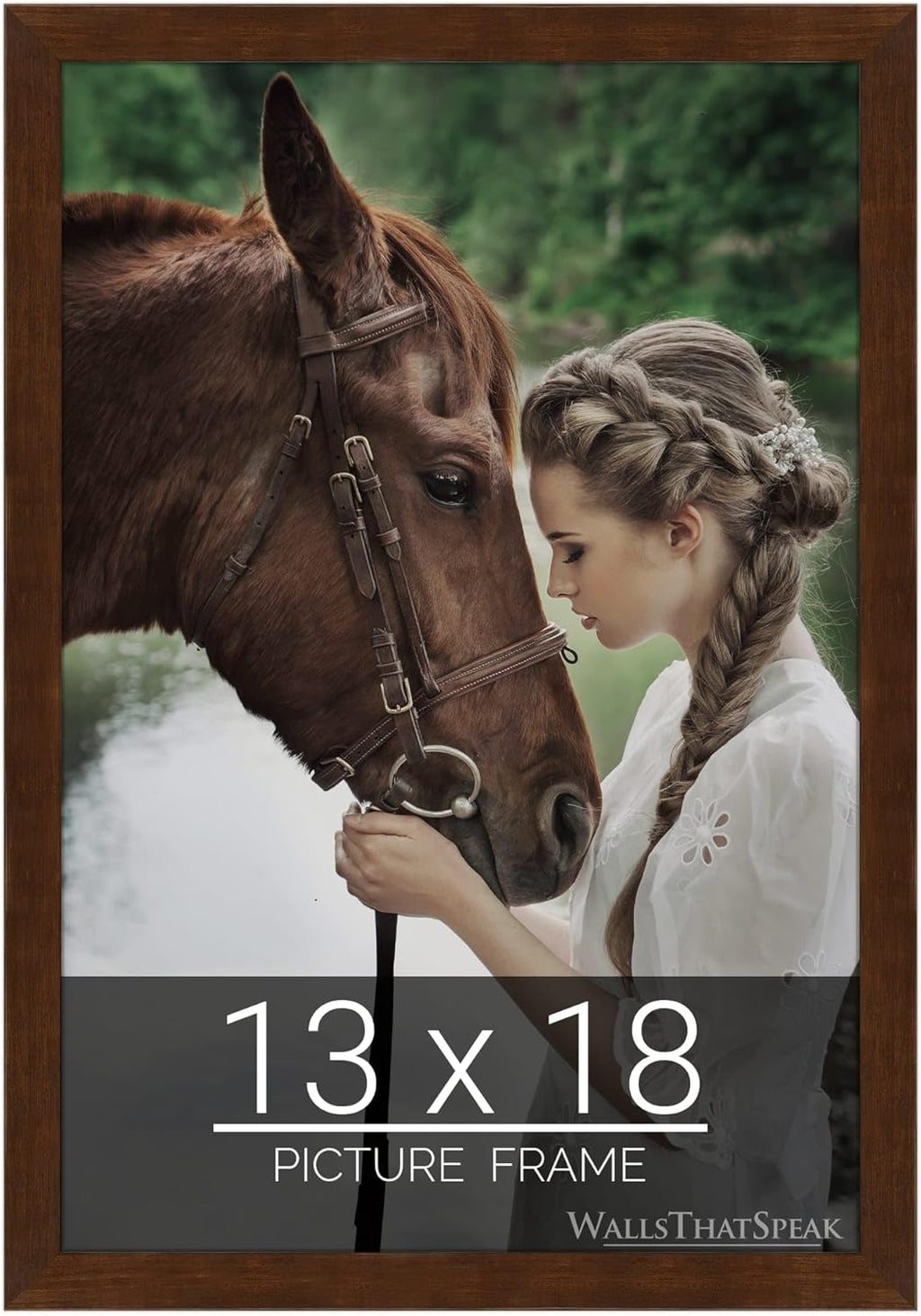 wallsthatspeak 13x18 Mocha Walnut Picture Frame for Puzzles Posters Photos or Artwork