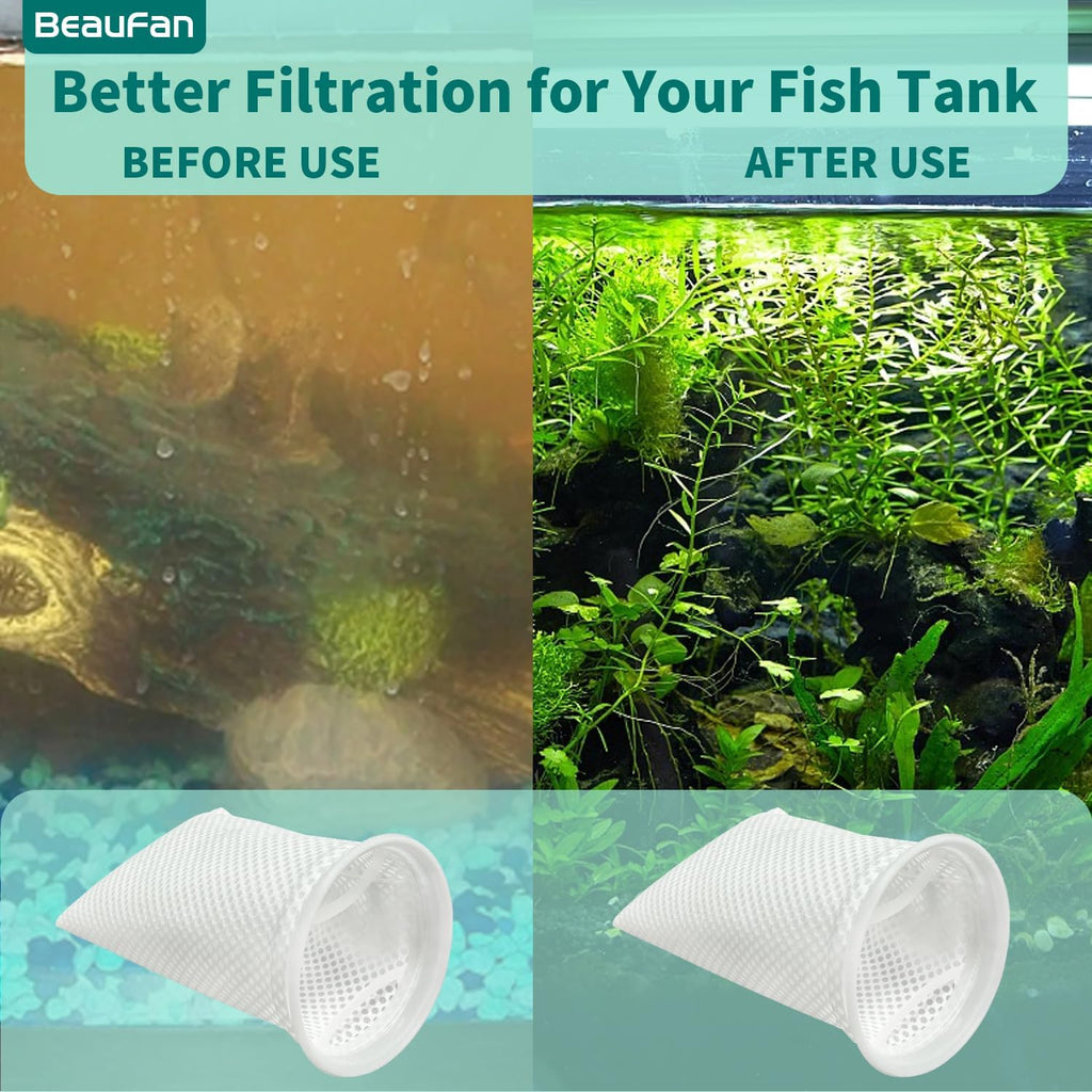 7 Inch 20 Pack 150 Micron Honeycomb Filter Socks for Fish Tank, Aquarium Filter Sock 3D Honeycomb Design Filter Sock, Aquarium Filter Bags for Saltwater