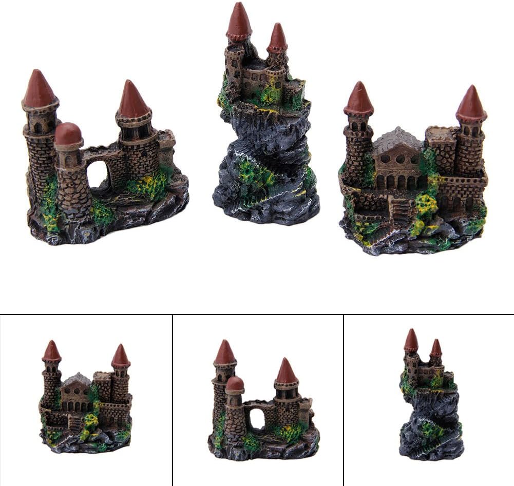 Aquarium Resin Decoration for Fish for Tank Rock Cave Small Hideouts European Castles Ornaments Supplies Driftwood