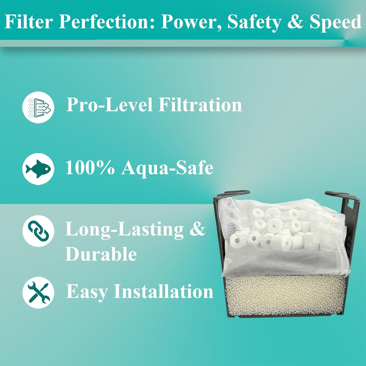 2 Set Three-Stage Filters Media Maintenance Kit Replacement for AquaClear 70 Power Filter, Fish Tank Filter for 40-to-70 Gallon Aquariums