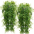 RECUTMS Artificial Hanging Plants 4pcs 33Inch Fake Wall Plant Faux Eucalyptus Leaves Ivy Swag UV Resistant Plastic Greenery Indoor Outdoor Home Garden Wedding Jungle Party Patio Office Shelf Decor