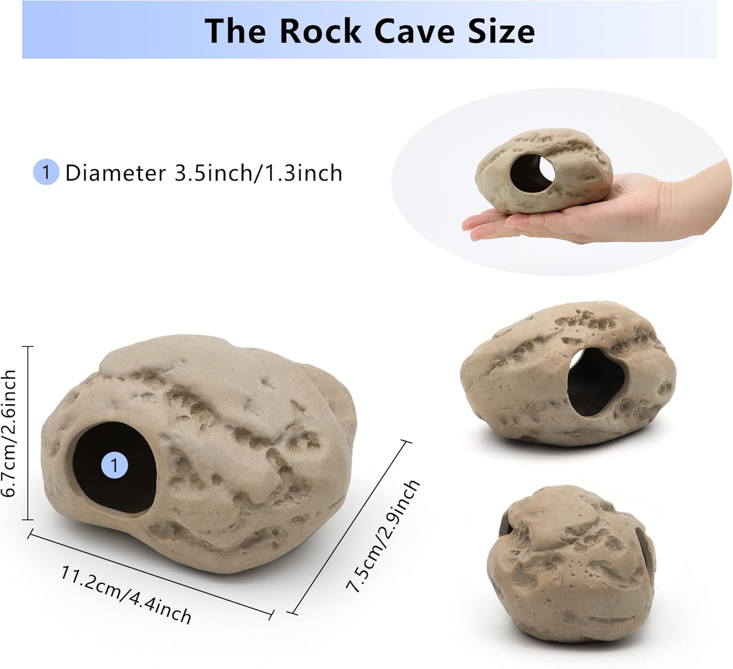 Aquarium Decorations Stackable Ceramic Cave Betta Fish Tank Accessories Rock Cave Decor 6-Piece Set