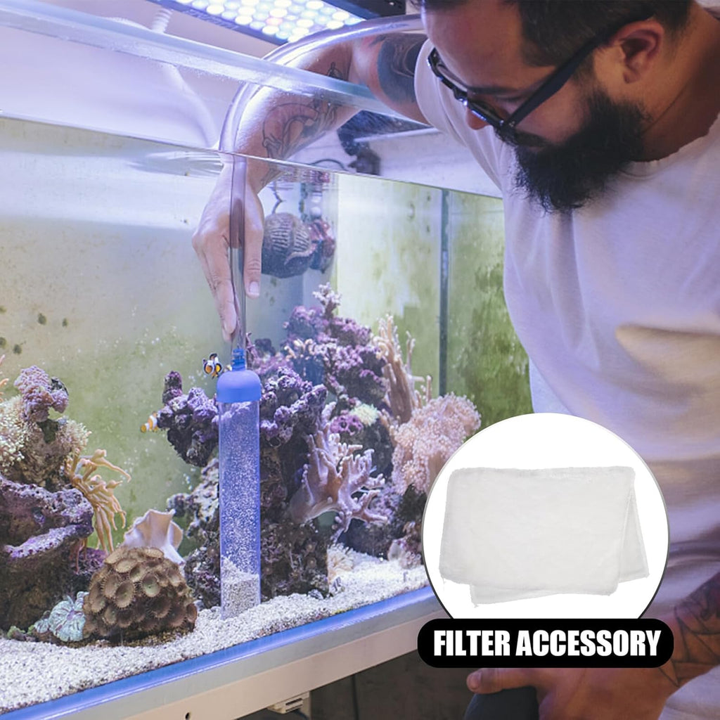 Toyvian Aquarium High Density Filter Bag Mechanical Filtration Media for Fish Tank Sumps and DIY Filters Reusable Washable Medium