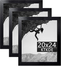 KTKDE 20x24 Poster Frame 3 Pack, Wooden Picture Frames Black with HD Plexiglass for Horizontal or Vertical Wall Mounting, Gallery Picture Frames and Art Prints Large Photo Frame