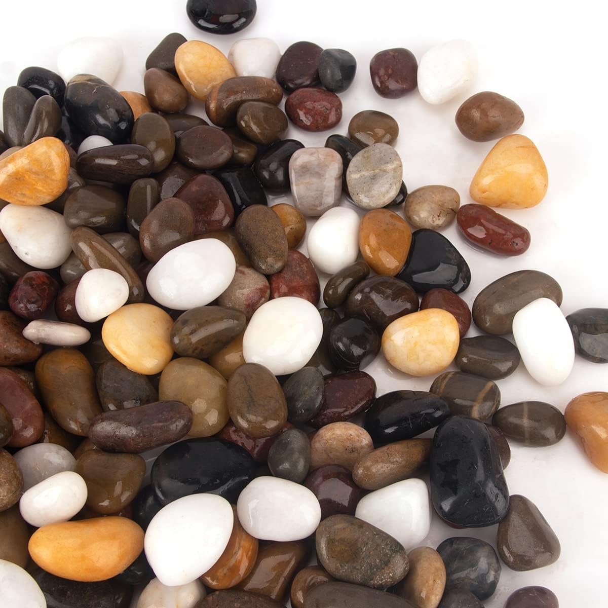 CFKJ [18 Pounds] Aquarium Gravel River Rock, Natural Polished Decorative Gravel,Garden Outdoor Ornamental River Pebbles Rocks, Polished Pebbles, Mixed Color Stones for Landscaping Vase Fillers (18.1)