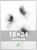 FrameWorks 18x24 Brushed Aluminum Poster Frames – Modern Brushed Metal Design w/Shatterproof Plexiglass, Perfect for Posters, Artwork, Paintings, Wall Displays – Home or Office Decor, Silver - 1 Pack