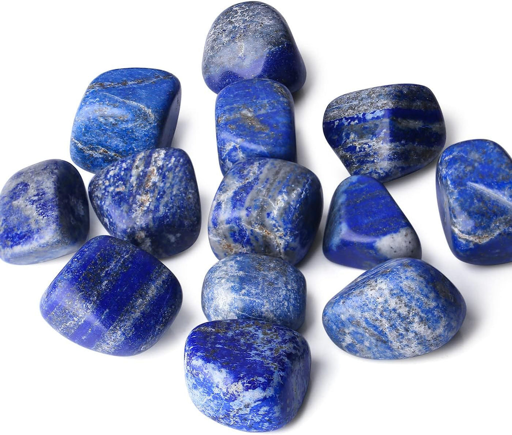DUQGUHO Lapis Lazuli Healing Crystals Stones Set Natural Crystals Bulk Irregular Tumbled Polished Crystal Stones Bulk Rocks 0.45 lbs