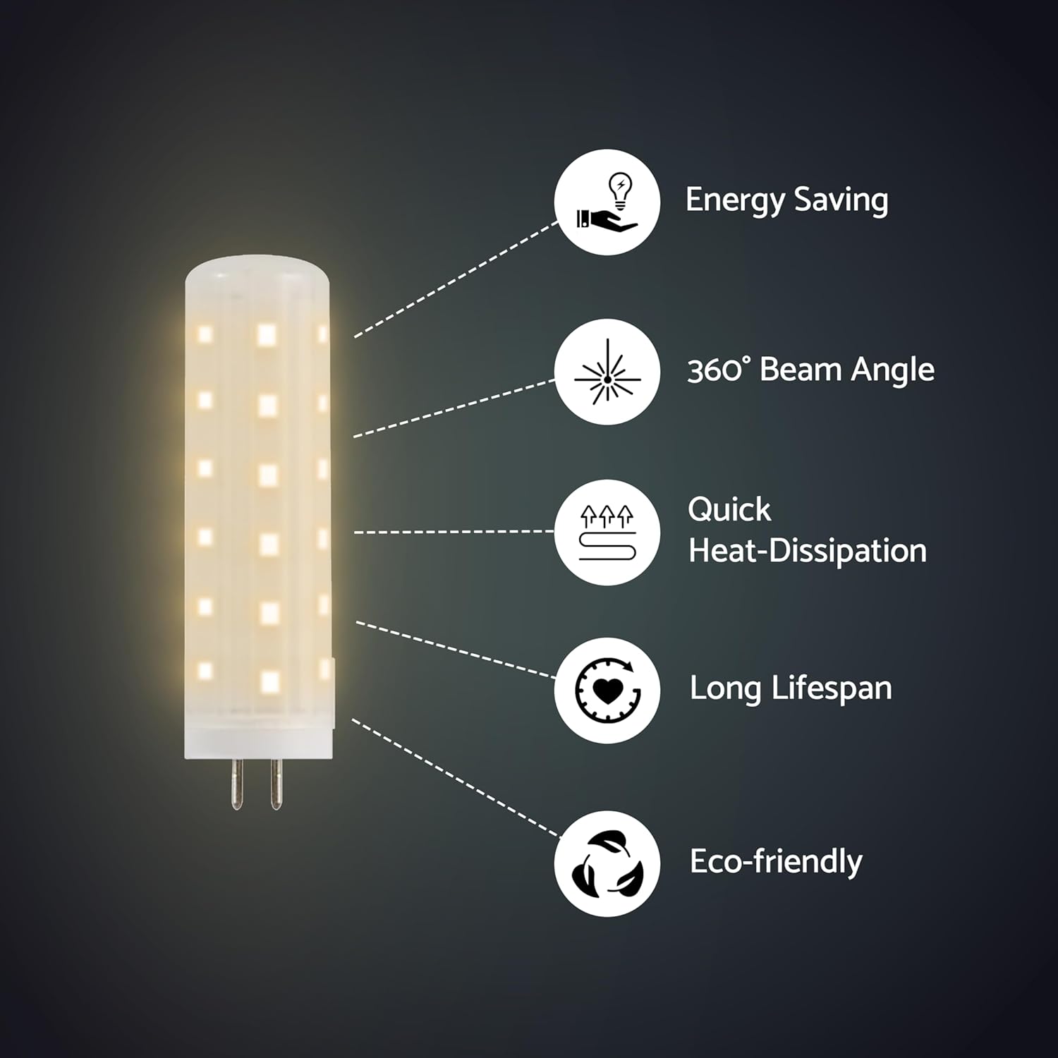 Tech Lighting LED Bi-Pin Replacement Module, Dimmable LED, 3000K, 430 Lumens, Easy to Install, Long Lasting, Energy-Saving, Damp Rated, GY 6.35 Socket (Tall)